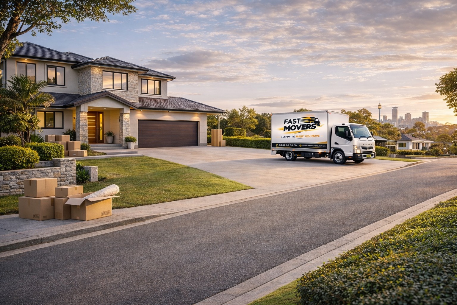 Fast Movers truck at a Sydney home