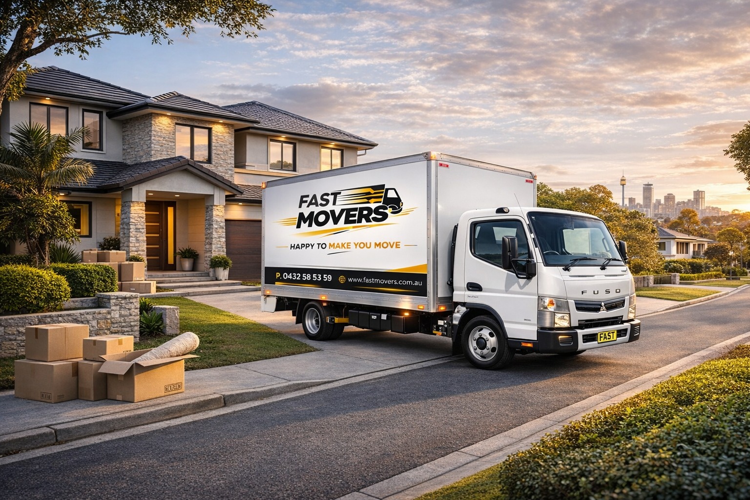 Fast Movers truck at a Sydney home
